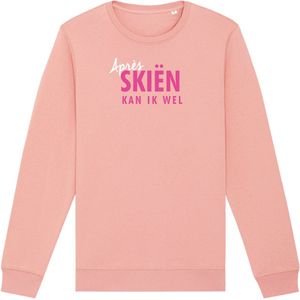 Après skiën kan ik wel wintersport sweater canyon pink S - fluor roze | Foute apres ski outfit | kleding | verkleedkleren | wintersporttruien | wintersport dames en heren | crewneck