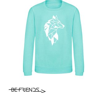 Be Friends Sweater - Wolf - Vrouwen - Mint groen - Maat S