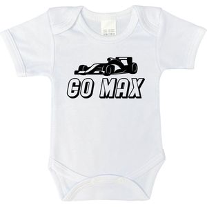 Rompertje - Go max ! - maat: 92 - korte mouwen - kleur: wit - 1 stuks - romper - rompers - rompertjes - baby born - geschenk aankondiging - zwanger - geschenk - geschenk cadeau - cadeau - baby