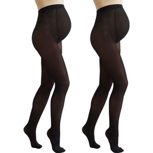 Set - 2 - Panty's - Zwart - 50 Denier, Stretchtricot van 88% Polyamide, 12% Elasthaan
