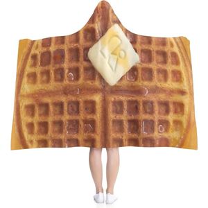 Plaid - Hoodie Deken Met Mouwen - Onesie - Fleece Blanket - Knuffeldeken - Dames - Heren - Kinderen - Stroopwafel - Kinderen