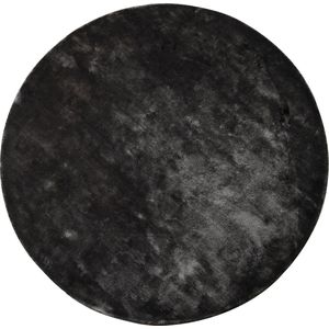 PTMD Flavia Black viscose handwoven carpet round