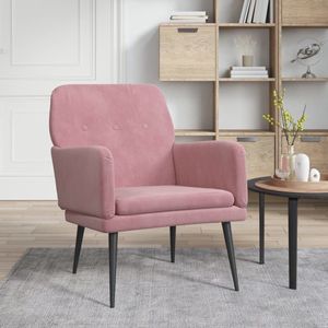 Stijlvolle Fauteuil - Fluweel Roze - Comfort & Luxe Comfortabele Fauteuil - Velvet Fauteuil - Fauteuil Roze - Lounge Stoel - Fauteuils Online Kopen