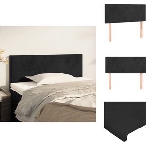 vidaXL Hoofdbord - Hoofdborden - 90 x 5 x 78/88 cm - Zacht fluweel - stevige poten - Verstelbare hoogte - Comfortabele ondersteuning - Kleur- zwart - Materiaal- stof - hout - vidaXL - Bedonderdeel