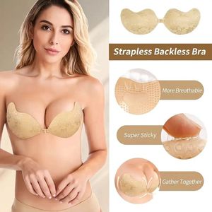 Sara Shop - Plak BH - Beige - Onzichtbare Push Up Beha - Zelfklevend - Backless Strapless