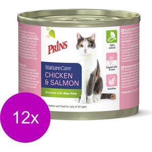 Prins Naturecare Cat Kip&Zalm - Kattenvoer - 12 x 200 g