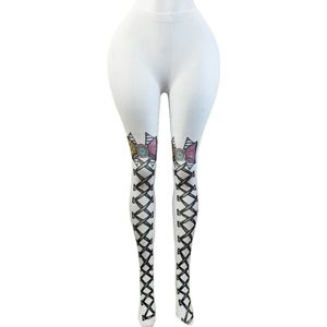 BamBella ® - Panty -Onesize - gaas maillot dunne pantys Dames - Onesize - lingerie van kant wit halloween