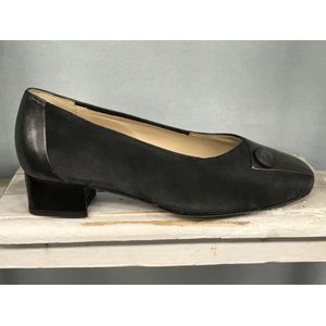 Hassia - Pumps - Grijs - Maat 42 / UK 8 - model Estella K - verwisselbaar leren voetbed - Leer / suede - donkergrijze dames schoenen grijze