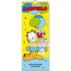 Verjaardagskalender Garfield - Geen jaartal - Ophangbaar - Geel - 13 x 33 x 0,6 cm