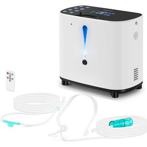 White-label Zuurstofconcentrator - Zuurstofmachine 93% Zuiverheid - Zuurstoffles - Wit en Zwart