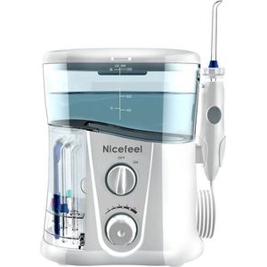 Jeghi® Elektrische Waterflosser - Monddouche - Gebitsreiniging - incl. 7 Opzetstukken - 1000ml - Krachtig - Wit