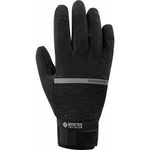 Shimano Fietshandschoenen Winter Unisex Zwart Reflecterend - Shimano INFINIUM™ Insulated Windproof Gloves Black - XXL
