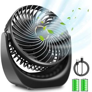 Persoonlijke USB-bureauventilator met oplaadbare batterij - 5 snelheden - 360 ° draaibaar - voor desktop kantoor thuis slaapkamer Auto Ventilator