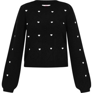 myMo - Gebreide Trui - Ajourmotief - Ronde Hals - Bisschopsmouwen