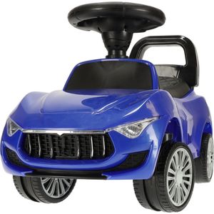 Playos® - Loopauto - Blauw - Loopwagen - met Geluid en Licht - Duwauto - Opbergruimte - Beschermbeugel - Jongens en Meisjes