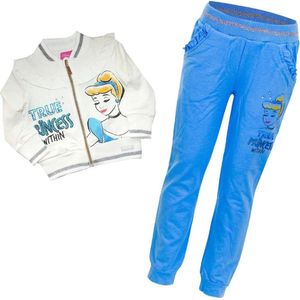 Disney Princess joggingpak / trainingspak - Assepoester - wit/blauw/zilver - maat 98/104 (4 jaar)