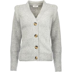 NED Vest Velan Ls Rmj Brei Melange 25w1 U216 02 Light Grey Melange Dames Maat - M