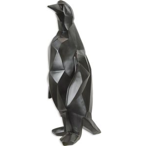 Decoratief Beeld - Kubische Zwarte Pinguïn - Polyresin - Wexdeco - Zwart - 18 X 20 Cm