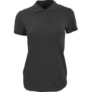 SOLS Dames/dames Perfect Pique Poloshirt met korte mouwen (Zwart)