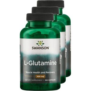 Swanson | L-Glutamine | 100 capsules | 3 stuks | 3 x 100 capsules
