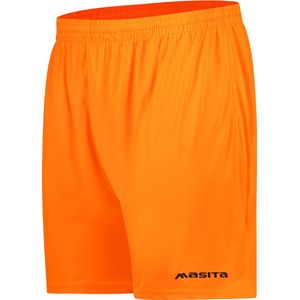 Masita | Sportbroek Dames & Heren Short Lima Sportbroek kort zonder binnenslip Sportshort - 100% Polyester Soepele Stof Vochtregulerend - NEON ORANGE - M