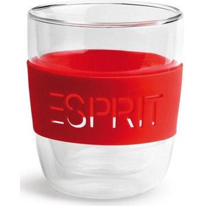 Esprit Home - Dubbelwandig Theeglas met Siliconen Ring - Rood