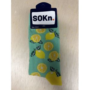 SOKn. Trendy sokken *CITROENEN* maat 35-41 (ook leuk om kado te geven !)