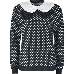 Pussy Deluxe Pullover/trui -XS- Dotties Knit With Collar Zwart