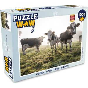 Puzzel Koeien - Licht - Gras - Dieren - Legpuzzel - Puzzel 1000 stukjes volwassenen