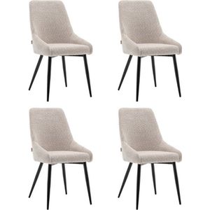 Furnihaus Eetkamerstoelen set van 4 Oscar Boucle Beige