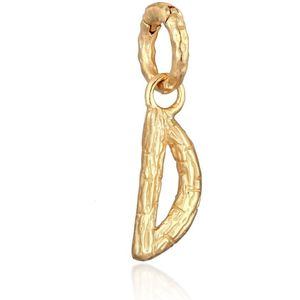 Elli Dames Hanger Dames Letter D Organic Look in 925 Sterling Zilver Verguld