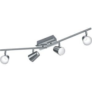 LED Plafondspot - Trion Narca - 24W - Warm Wit 3000K - 4-lichts - Rechthoek - Mat Nikkel - Aluminium