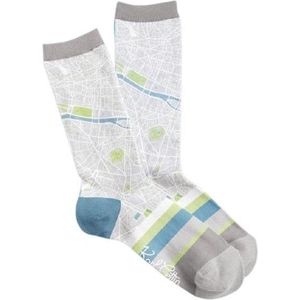 Fisura Sokken Paris Map Katoen Grijs/blauw/groen One-size