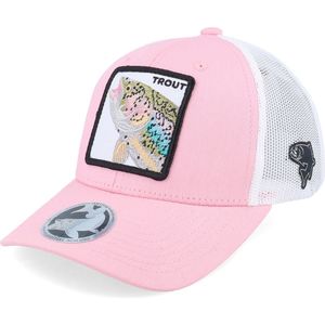 Hatstore- Kids Trout Pro Fishing Pink/White Trucker - Skillfish Cap