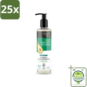 25 x Organic Shop - Natural Repairing Conditioner - Avocado & Honey - 280 ml - Grootverpakking - Herstellende Conditioner - Avocado Conditioner - Honing Conditioner - Droog Haar - Beschadigd Haar
