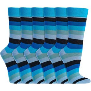 Veganistische sokken | Biologisch | Zonder schadelijke stoffen | Kleur: Blauw | Maat: 36-41 / 42-47 | 6 paar