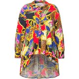 MIAMODA MIAMODA - Dames - Blouse A-lijn all-over print sierplooien - Multicolor - Maat 42