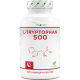 L-tryptofaan 500 mg - 300 veganistische capsules - puur aminozuur van plantaardige fermentatie - in het laboratorium getest (gehalte van werkzame stoffen en zuiverheid) - zonder toevoegingen - hoge dosering - veganistisch | Vit4ever