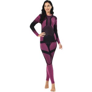VIMOSE Thermo Ondergoed set voor Dames Naadloos -Thermokleding Set - Thermobroek + Thermoshirt -Wintersport kleding - onderkleding-ROOD_ROOS-L