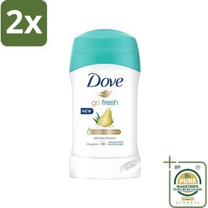 Dove - Deodorant - Stick Go Fresh Pear & Aloe Vera - Frisse geur en bescherming - 40 ml - Voordeelverpakking - 2 stuks - Dove - Go Fresh
