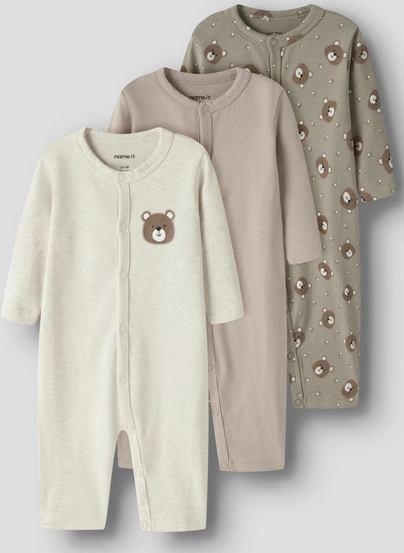Name It - Bodysuit - 3 Eenheden - Lange Mouwen - Drukknoopsluiting