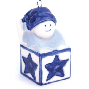 Kerstman uit doos delfts blauw