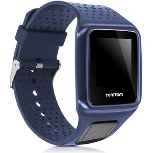 kwmobile horlogebandje geschikt voor TomTom Runner 1 / Multi-Sport polsband - Smartwatch bandje van TPU - Activity tracker horloge band in donkerblauw