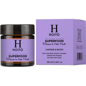 Hoito Superfood Leave-in - Haarmasker met 13 Kruidenextracten, Voedend en Versterkend, Vitaminecompex, Tegen Haaruitval , 100% Natuurlijk en Puur, Intensief Haarmasker voor Alle Haartypes - 100 ml