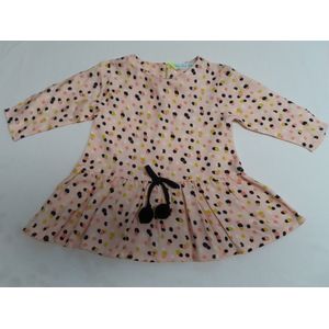 Jurk - Meisjes - Roze met stip all over - 3 maand 62