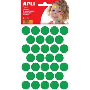 Apli Kids stickers, cirkel diameter 20 mm, blister met 180 stuks, groen