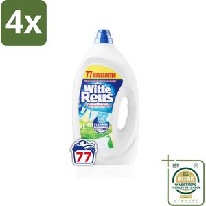 Witte Reus - Vloeibaar Wasmiddel - Witte Was - 77 Wasbeurten - Voordeelverpakking - 4 stuks - Vlekken verwijderen - Waskracht