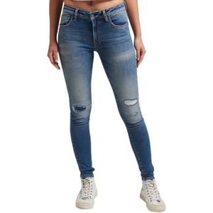 Superdry Vintage Mid Rise Skinny Jeans Blauw 28 / 32 Vrouw