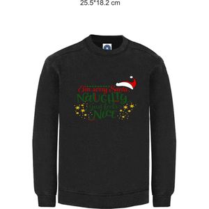 Kerst sweater - SORRY SANTA NAUGHTY JUST FEELS NICE - kersttrui - zwart - Medium - Unisex