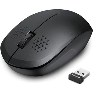Xssive Laptop Muis Draadloos - Plug en Play USB A Dongle - Kleine muis - Linkshandig en Rechtshandig - Zwart